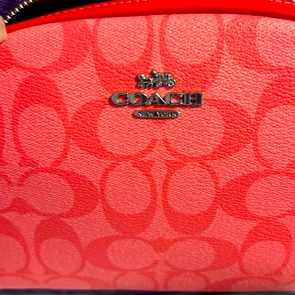 🌈 COACH RARE Court Backpack In Blocked Signature Canvas Colorblock MINT!! 💜💙💚💖 - Picture 10 of 17